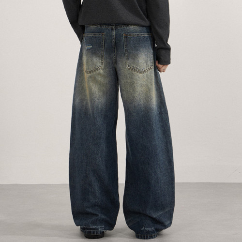 Custom Distressed Jeans for Wide-Leg Streetwear