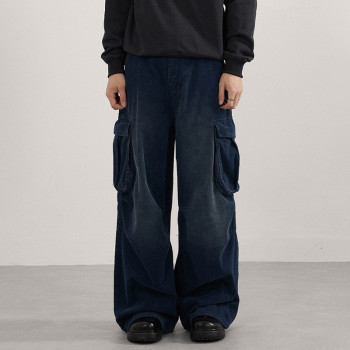 Custom Cargo Pants for Navy Corduroy Streetwear