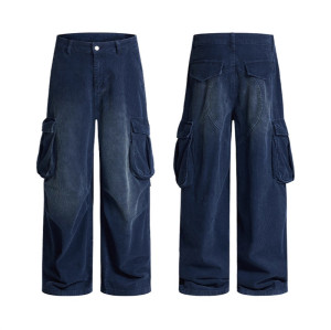 Custom Cargo Pants for Navy Corduroy Streetwear