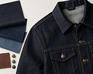 Raw and rinse denim for custom denim jacket production