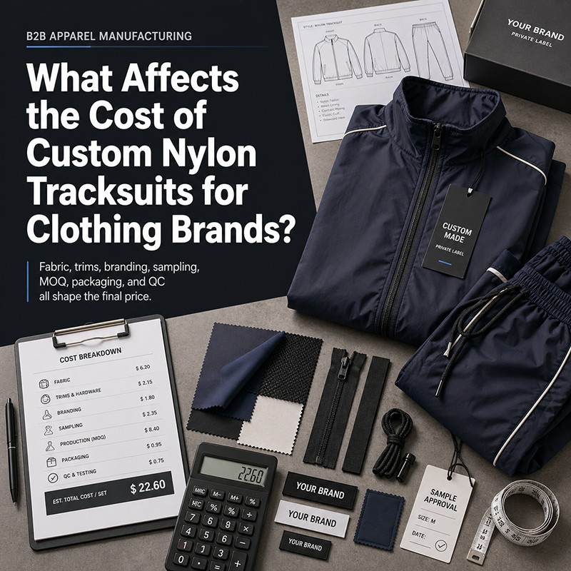 What Affects the Cost of Custom Nylon Tracksuits for Clothing Brands?