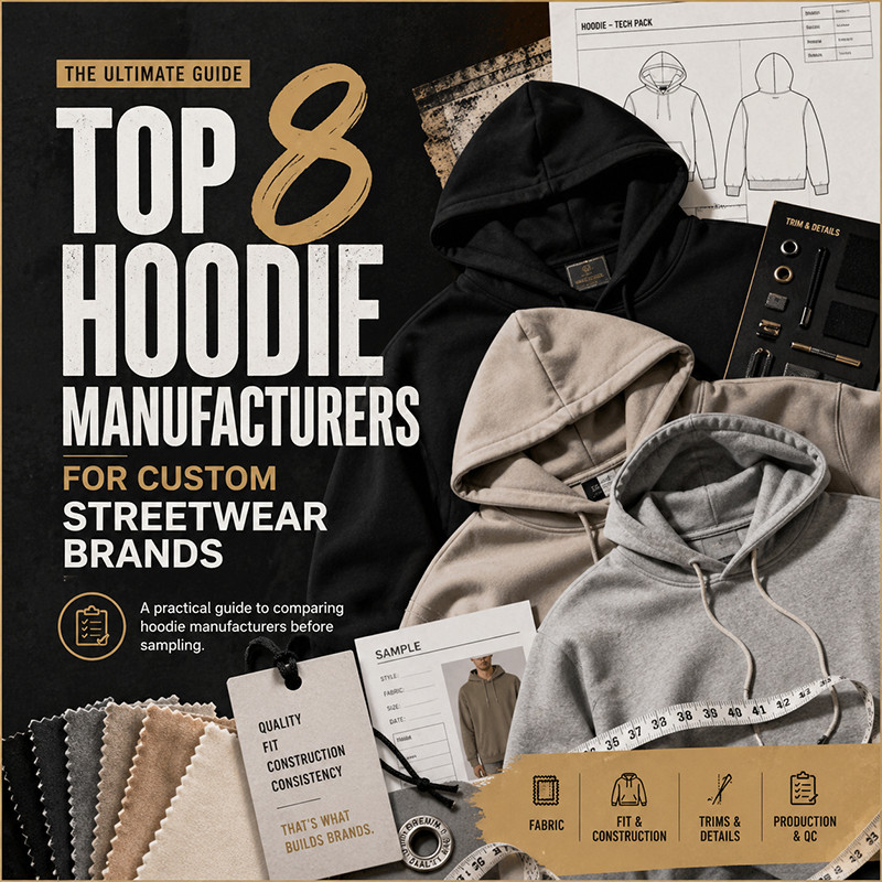 Top 8 Hoodie Manufacturers for Custom Streetwear Brands