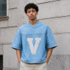Custom Denim Shirt with V-Neck Patch for Streetwear Brands
