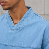 Custom Denim Shirt with V-Neck Patch for Streetwear Brands
