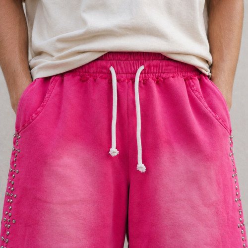 Custom Sweat Shorts with Studded Trim for Streetwear