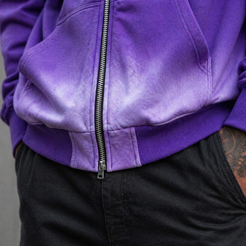 Custom Zip Up Hoodies with Gradient Wash for Brands