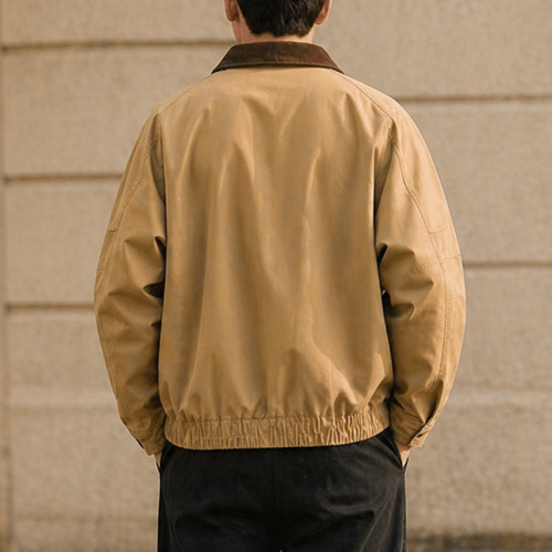 Custom Work Jacket with Contrast Collar for Brands