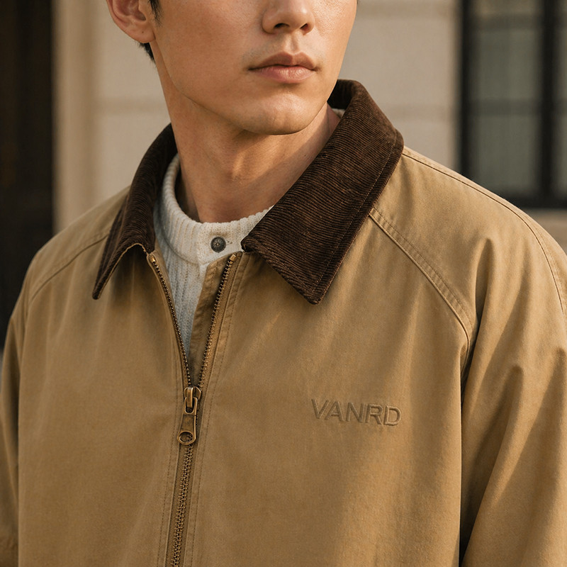 Green retro jacket model display