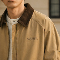 Custom Work Jacket with Contrast Collar for Brands