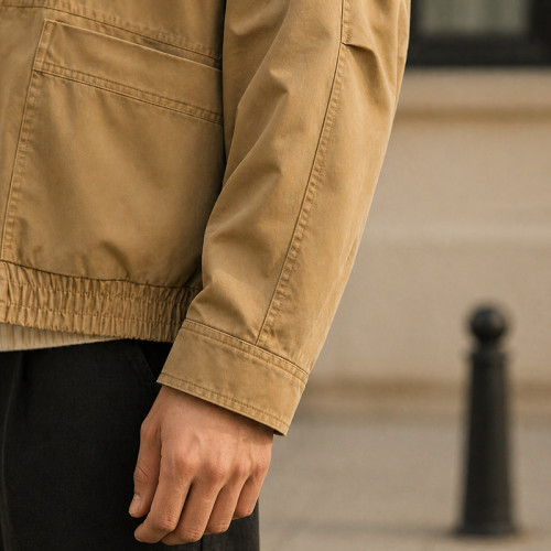 Custom Work Jacket with Contrast Collar for Brands