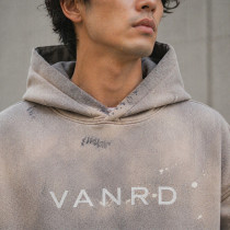 Custom Washed Hoodie with Paint Splatter for Streetwear