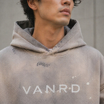 Custom Washed Hoodie with Paint Splatter for Streetwear