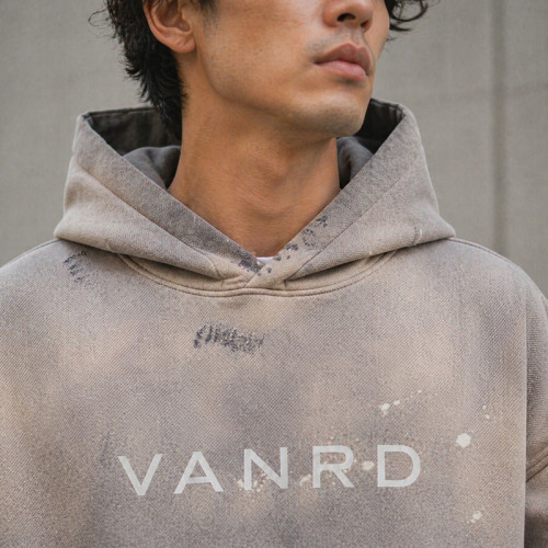 Custom Washed Hoodie with Paint Splatter for Streetwear