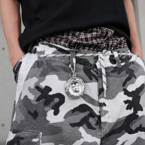 Custom Camo Cargo Shorts with Utility Pocket Details