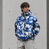 Custom Puffer Jacket with Blue Digital Camo Print