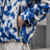 Custom Puffer Jacket with Blue Digital Camo Print
