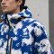 Custom Puffer Jacket with Blue Digital Camo Print