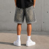 Custom Denim Shorts with Rhinestone Streetwear Finish