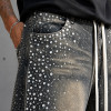 Custom Denim Shorts with Rhinestone Streetwear Finish
