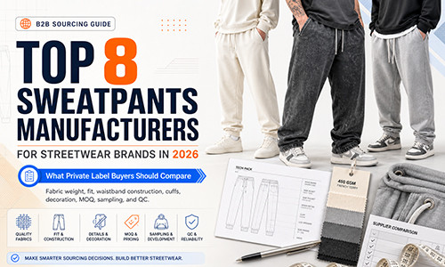Top 8 Sweatpants Manufacturers for Streetwear Brands in 2026: What Private Label Buyers Should Compare