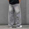 Custom Denim Jeans with Rhinestone Side Trim