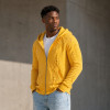 Custom Zip Hoodie with Distressed Knit Texture