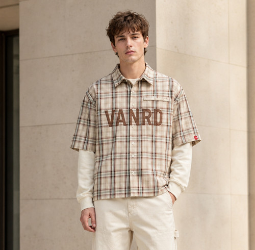 Custom Plaid T Shirts with Short Sleeve Shirt Styling