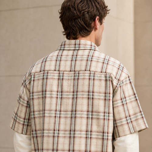 Custom Plaid T Shirts with Short Sleeve Shirt Styling