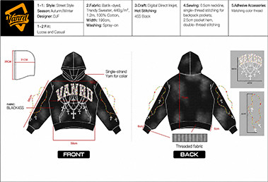 T-shirt tech pack template