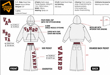 Pants tech pack template