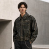 Custom Leather Jacket with Distressed Finish for Brands