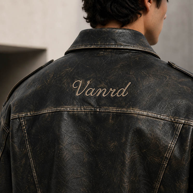 Green retro jacket model display
