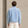 Custom Denim Jacket with Light Wash Zip-Up Design
