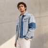 Custom Denim Jacket with Patchwork Panels for Brands