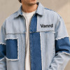 Custom Denim Jacket with Patchwork Panels for Brands