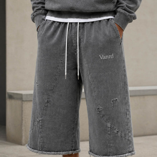 Custom Tracksuit Set for Washed Hoodie and Long Shorts