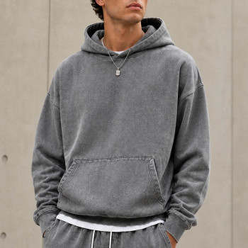 Custom Tracksuit Set for Washed Hoodie and Long Shorts
