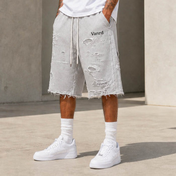 Custom Sweat Shorts With Distressed Texture