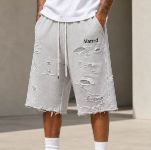 Custom Sweat Shorts With Distressed Texture