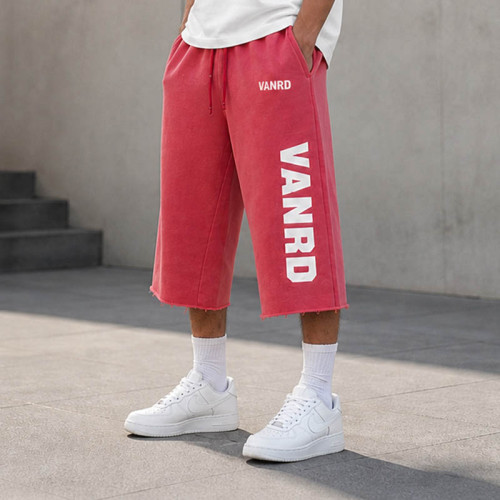 Custom Sweat Shorts With Raw Hem Logo
