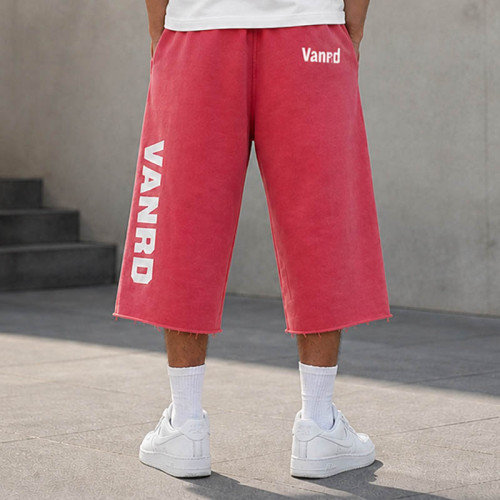Custom Sweat Shorts With Raw Hem Logo