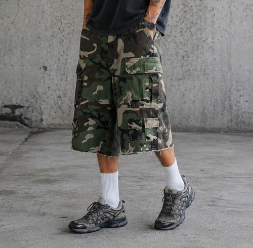 Custom Cargo Shorts With Camo Pockets