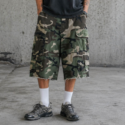 Custom Cargo Shorts With Camo Pockets