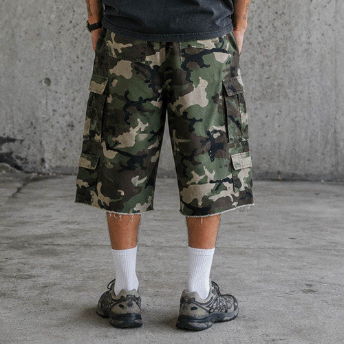 Custom Cargo Shorts With Camo Pockets