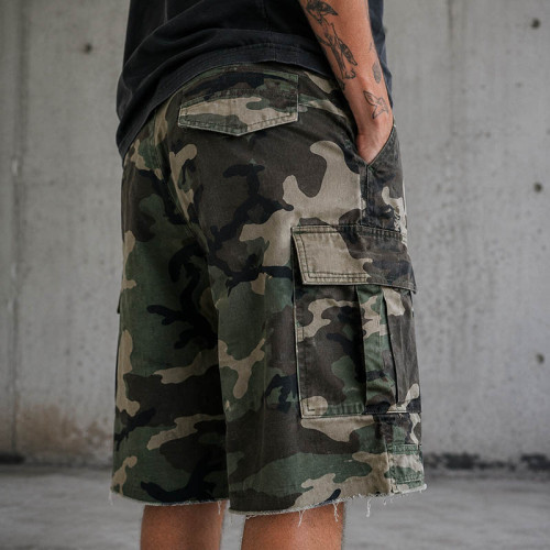 Custom Cargo Shorts With Camo Pockets