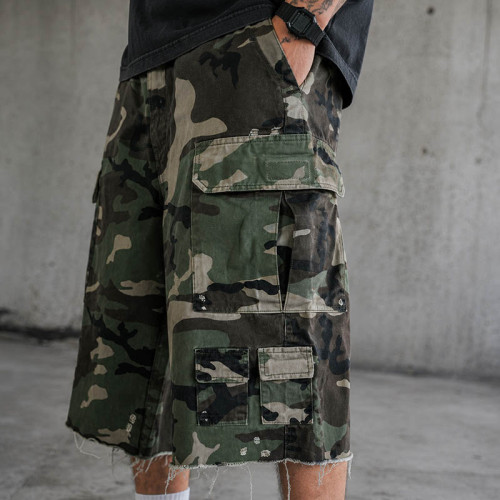 Custom Cargo Shorts With Camo Pockets