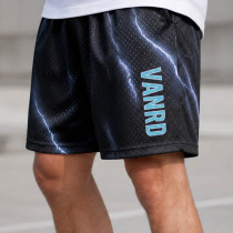 Custom Mesh Shorts With Lightning Print