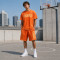 Custom Basketball Uniforms With Orange Mesh Set