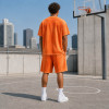 Custom Basketball Uniforms With Orange Mesh Set