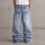 Custom Baggy Jeans With Plaid Waistband